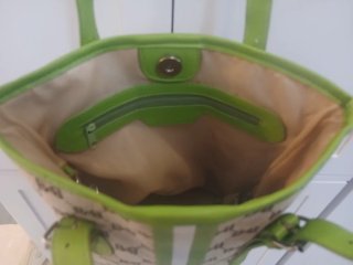 Bolso Beige y Verde con Monedero