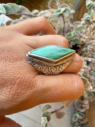 Anello Yemenita Argento 925 Pietra Verde