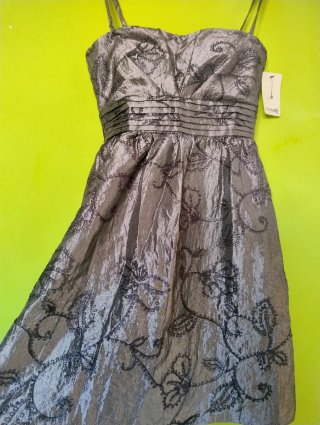 Vestido de fiesta plateado