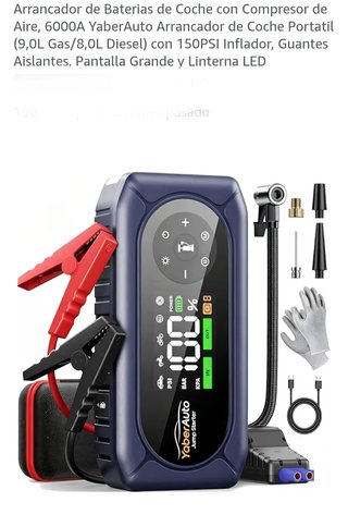 Arrancador Coche YaberAuto 6000A + Compresor