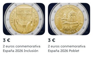 2 euros España 2026 Inclusión y Poblet