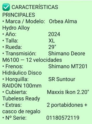 Bicicleta de Montaña Orbea Alma H30 2024 XL