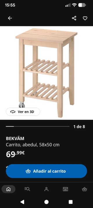Carrito Auxiliar Cocina Madera IKEA