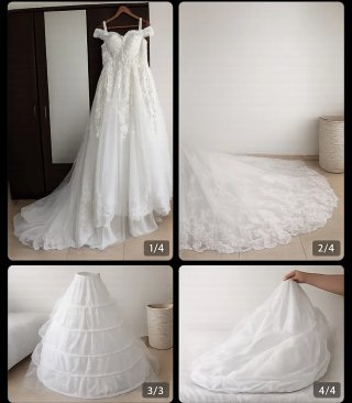 Vestido de Novia Blanco Encaje Tul
