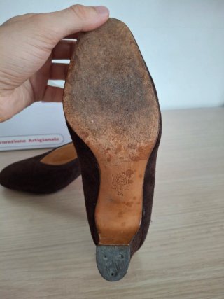 Décolleté Emilio Fisini camoscio marrone Tg 36