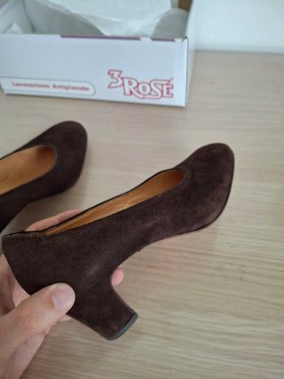 Décolleté Emilio Fisini camoscio marrone Tg 36