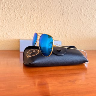 Gafas de Sol Ray Ban Aviator Azul Dorado