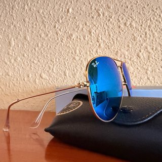 Gafas de Sol Ray Ban Aviator Azul Dorado
