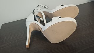 Sandalias Ciapodea Tacón Alto Blancas Talla 36