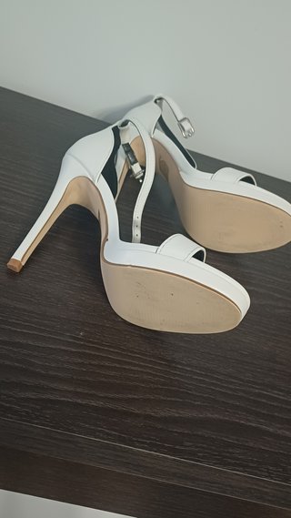 Sandalias Ciapodea Tacón Alto Blancas Talla 36