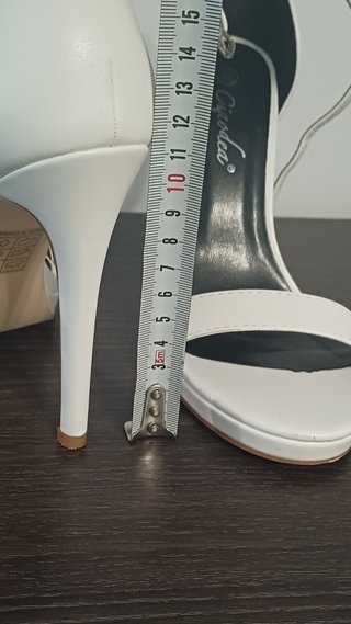 Sandalias Ciapodea Tacón Alto Blancas Talla 36