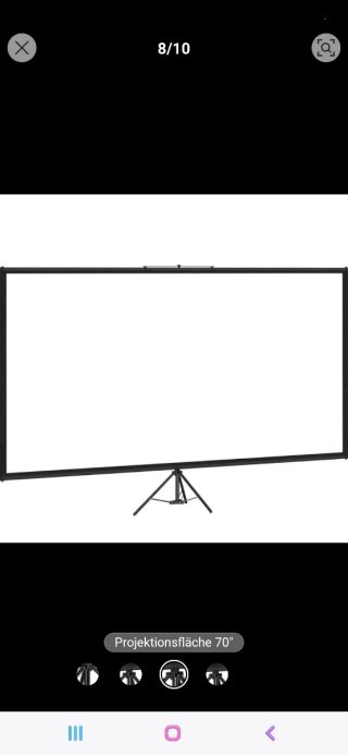 Pantalla de Proyección Plegable 70" 160x95.