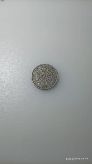 Moneda Isabel II Reina 1953 de 2 shillings