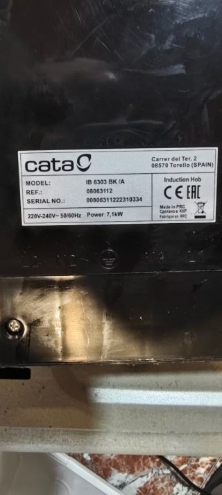 Placa de inducción CATA 4 fuegos