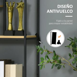 Estantería Industrial 5 Niveles Madera y Metal