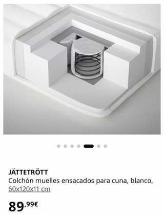 Cuna de madera Ikea con colchón