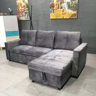 Sofá-cama chaise longue con arcón