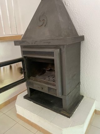 Chimenea de hierro Traforart gris