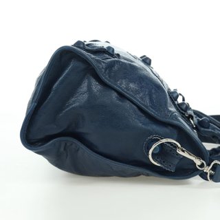 BALENCIAGA Giant City Hand Bag Leather 2way Blue