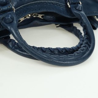 BALENCIAGA Giant City Hand Bag Leather 2way Blue