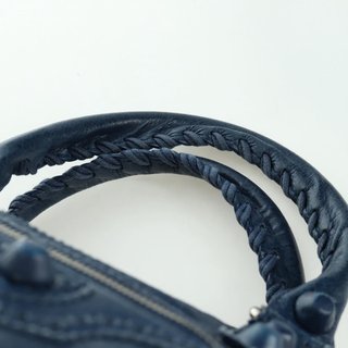 BALENCIAGA Giant City Hand Bag Leather 2way Blue
