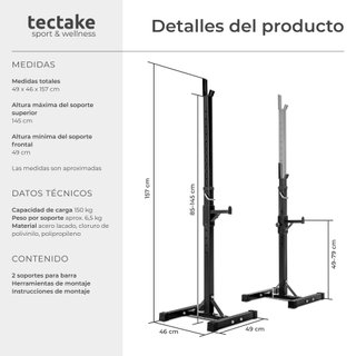 Soporte para pesas, negro