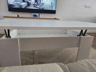 Mesa de centro elevable blanca