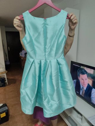 Vestido de fiesta verde agua