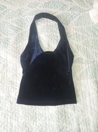 Top azul marino terciopelo