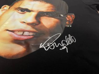 Camiseta Ronaldo Nazario Firmada Negra Talla M