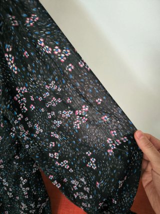 Vestido Brownie Negro Estampado Flores