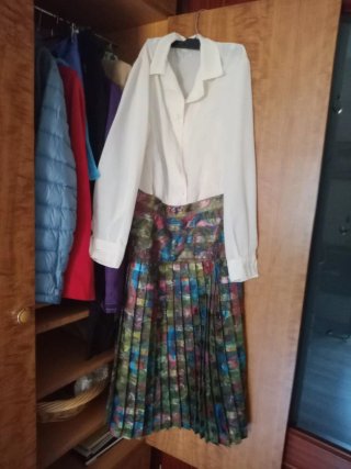 Conjunto Falda Plisada y Blusa Blanca
