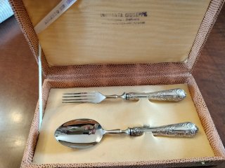 Set posate vintage Argento 800 Incamata Giuseppe