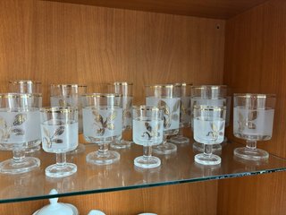 Lote 22 copas cristal vintage doradas