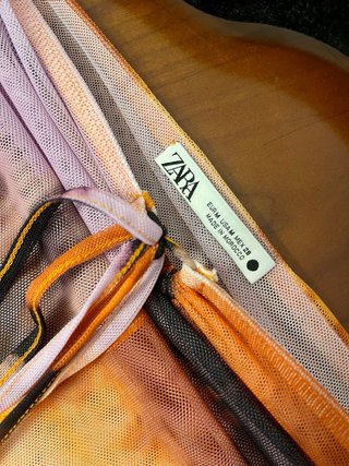 Falda Zara Tul Estampada Talla Única
