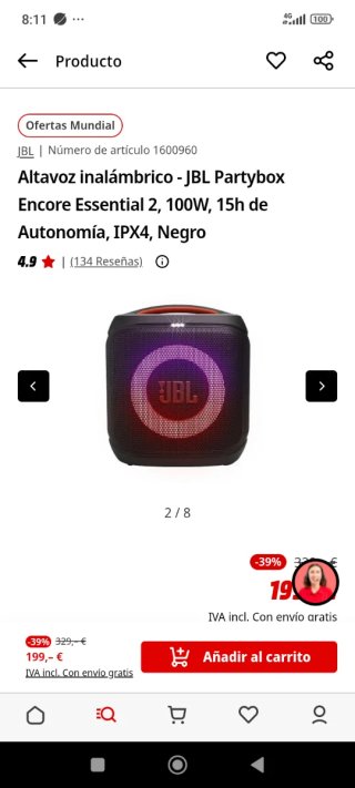 Altavoz JBL Partybox Encore Essential 2
