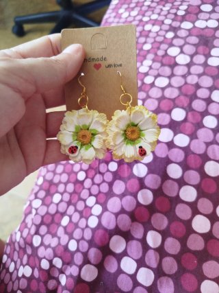 Pendientes artesanales girasol