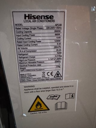 Aire Acondicionado Portátil Hisense APC09
