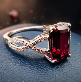 Anillo Platino Diamantes naturales y Turmalina