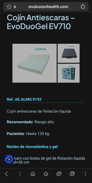Cojín Antiescaras EvoDuoGel EV710 GeliTech
