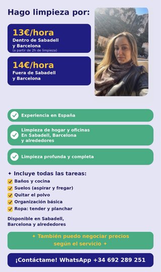 Ofrezco servicios de limpieza profesional.