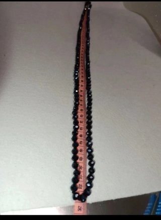 Collar largo acrílicos negros 53 cm