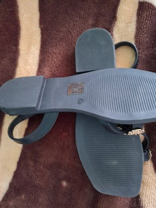 Sandalias SKD Mujer Talla 38 Negro Dorado