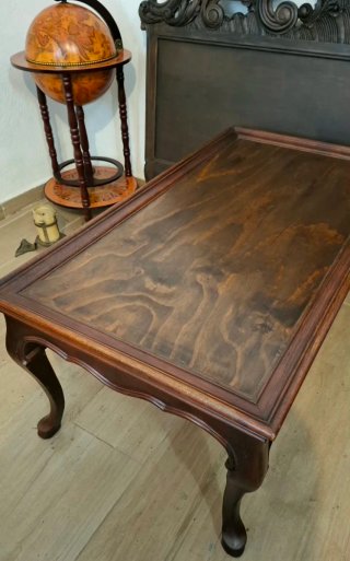 Mesa de centro vintage restaurada madera  clásica