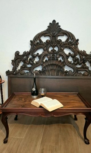Mesa de centro vintage restaurada madera  clásica