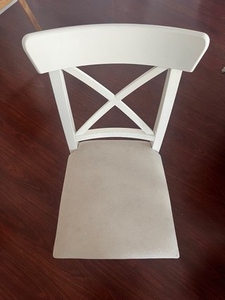 Silla Ikea Ingolf Madera Tapizada Blanca