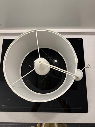 Lámpara de techo de tela blanca