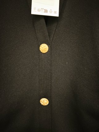 Vestido Zara Negro Botones Dorados