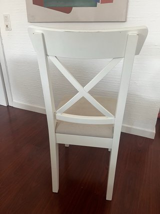 Pack 4 Sillas Madera Tapizadas Ikea