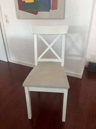 Pack 4 Sillas Madera Tapizadas Ikea